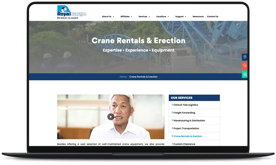 Royal Cargo – Philippine Logistics: Enhancing Online Presence with a Dynamic Website